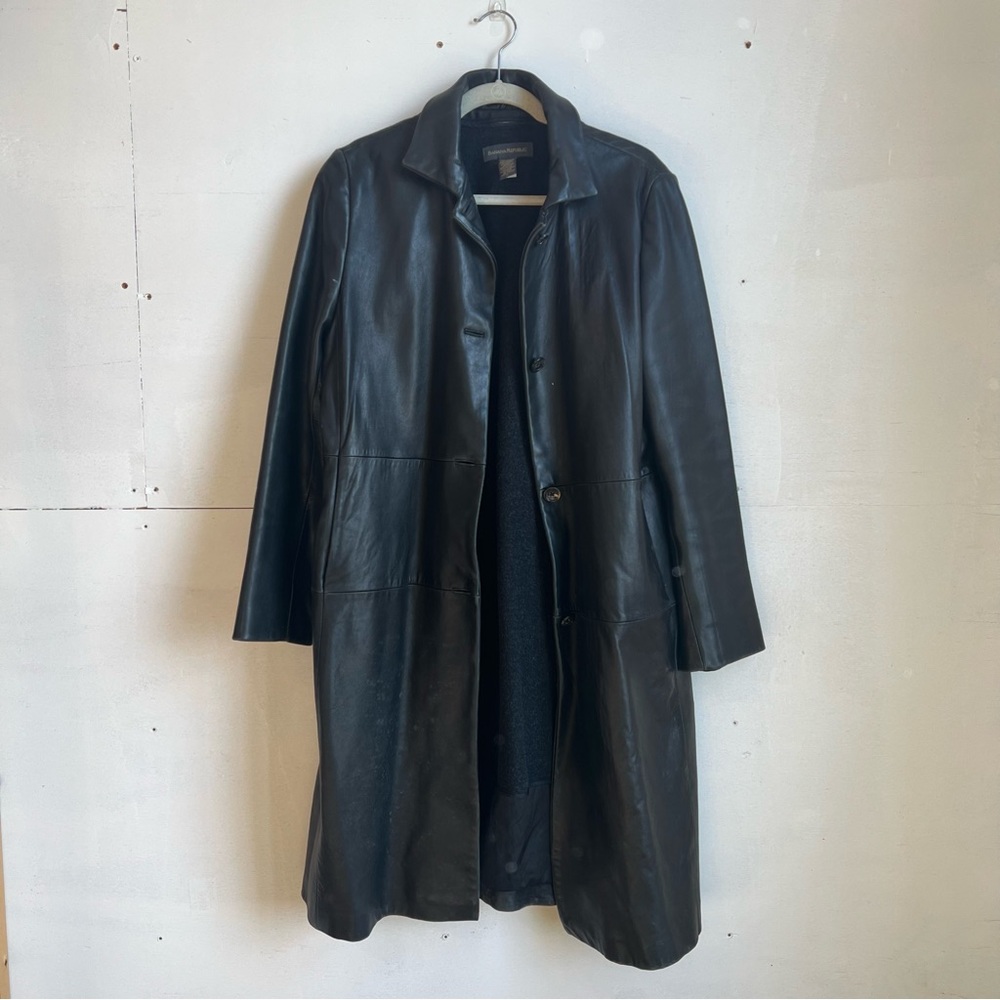 90s Vintage Banana Republic Leather Trench Coat